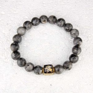 labradorite beaded stretch bracelet