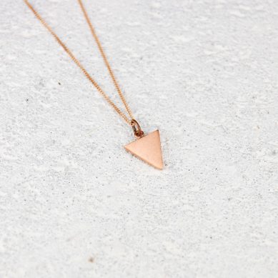 small copper triangle pendant