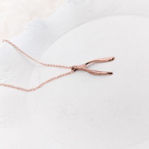Rose gold Wishbone pendant