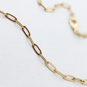 Gold paperclip chain necklace