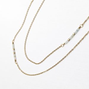 Morganite bead layering necklace
