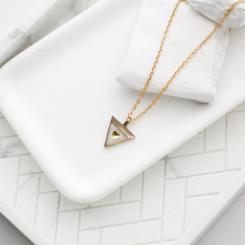 Heart triangle pendant