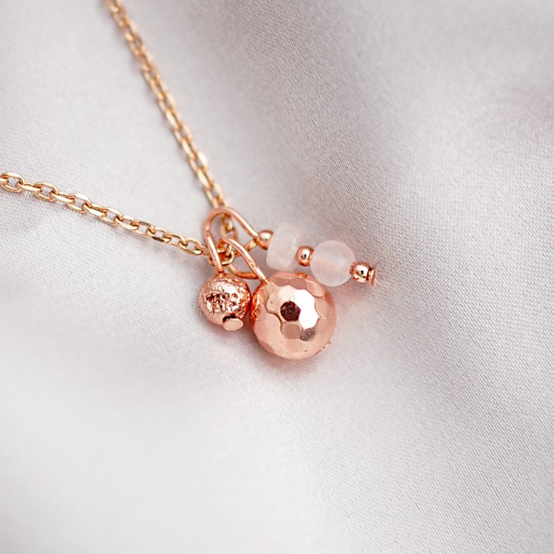 Rose gold charm necklace