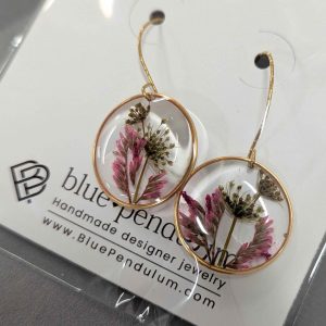 Gold Pressed Flower Earrings
