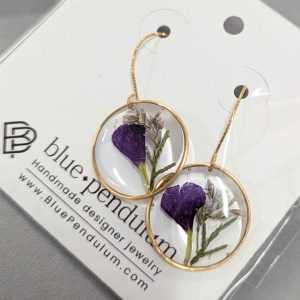 Gold Pressed Flower Earrings