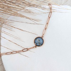 Rose Gold Paper Clip Bracelet - Blue Pendulum Jewelries Rose Gold Paper Clip Bracelet