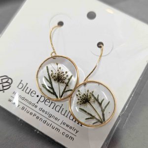 Gold Pressed Flower Earrings