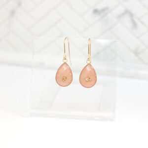 Pink teardrop earrings
