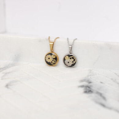 Round Watch Gear Necklace