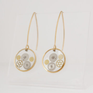 Round Watch Gear Earrings