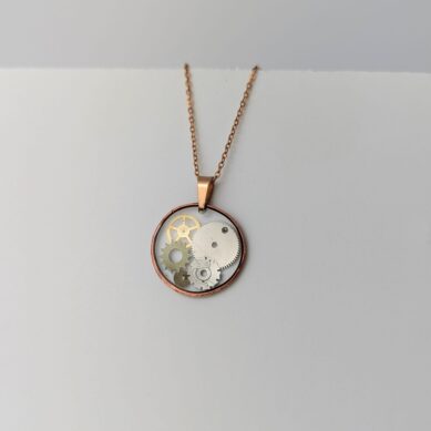 Rose Gold Gear Necklace