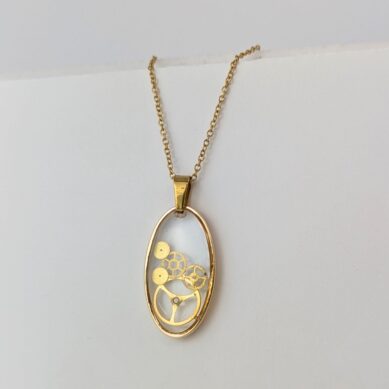 Oval Watch Gear Necklace