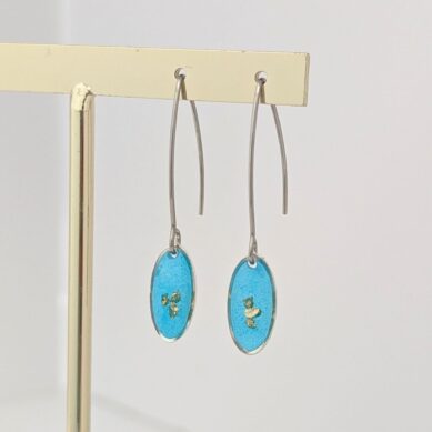Colored Oval Dangling Earrings