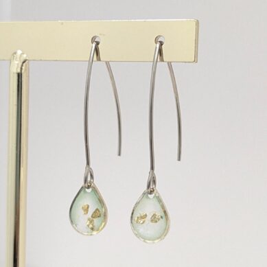 Colored Teardrop Dangling Earrings
