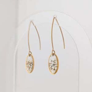 PXL_20261013_194845879PORTRAIT - Blue Pendulum Jewelries Three oval glass pendant lamps with gold frames hanging from a white ceiling, each shade featuring botanical illustrations.